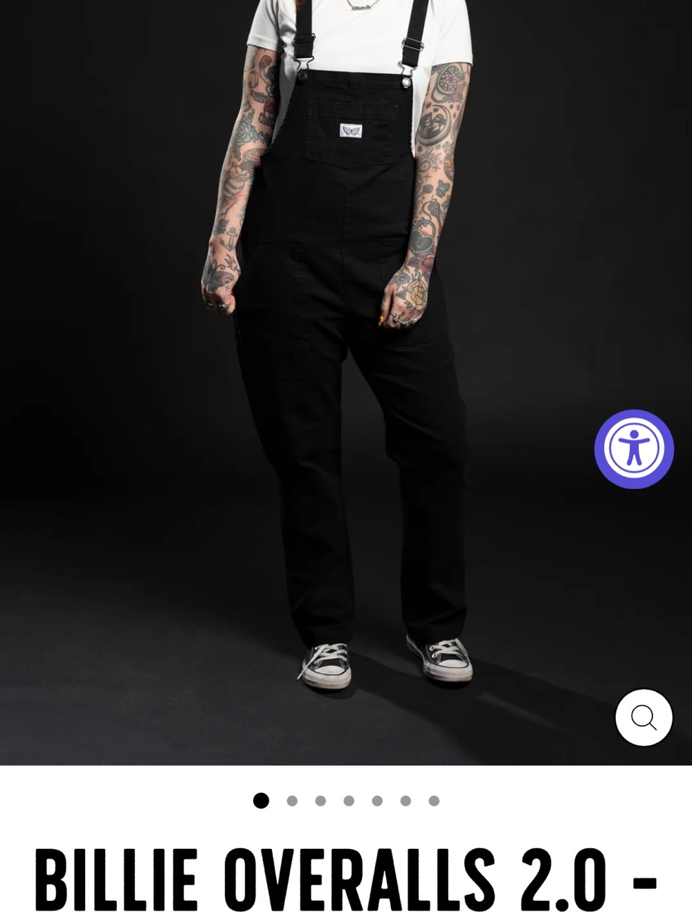 Girrlscout Black billie 2.0 overalls XL